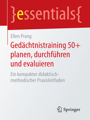 cover image of Gedächtnistraining 50+ planen, durchführen und evaluieren